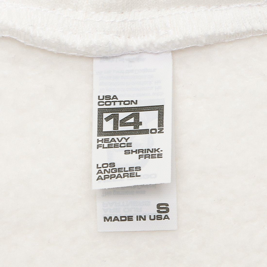 Los Angeles Apparel Hoodie Fleece Zip-Up white Men's Los Angeles Apparel HF-10 WHITE