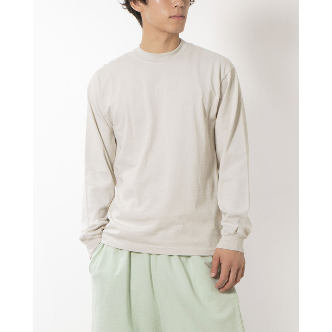 ロサンゼルスアパレル LOS ANGELES APPAREL LONG SLEEVE GARMENT DYE MOCKNECK T-SHIRT
