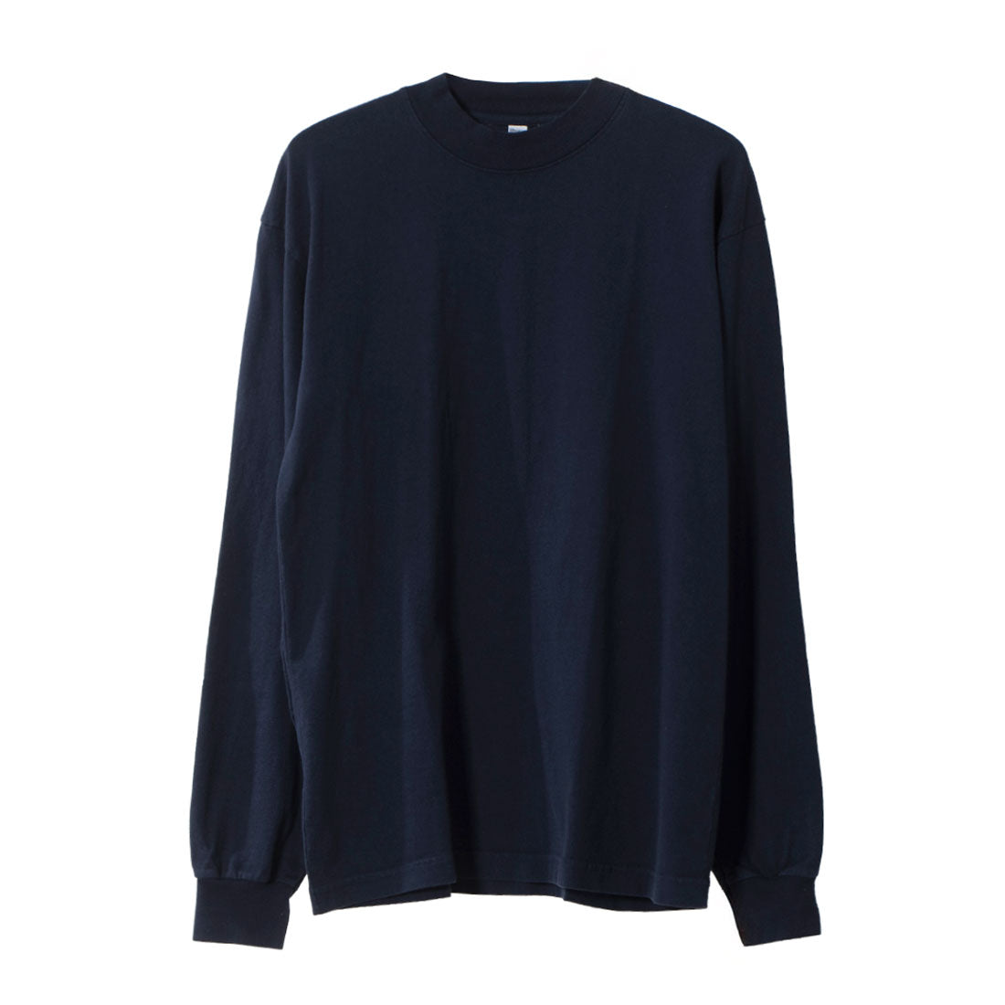 ロサンゼルスアパレル LOS ANGELES APPAREL LONG SLEEVE GARMENT DYE MOCKNECK T-SHIRT,NAVY