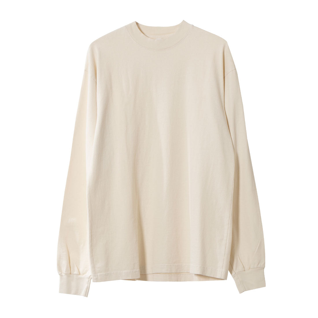 ロサンゼルスアパレル LOS ANGELES APPAREL LONG SLEEVE GARMENT DYE MOCKNECK T-SHIRT,CREME