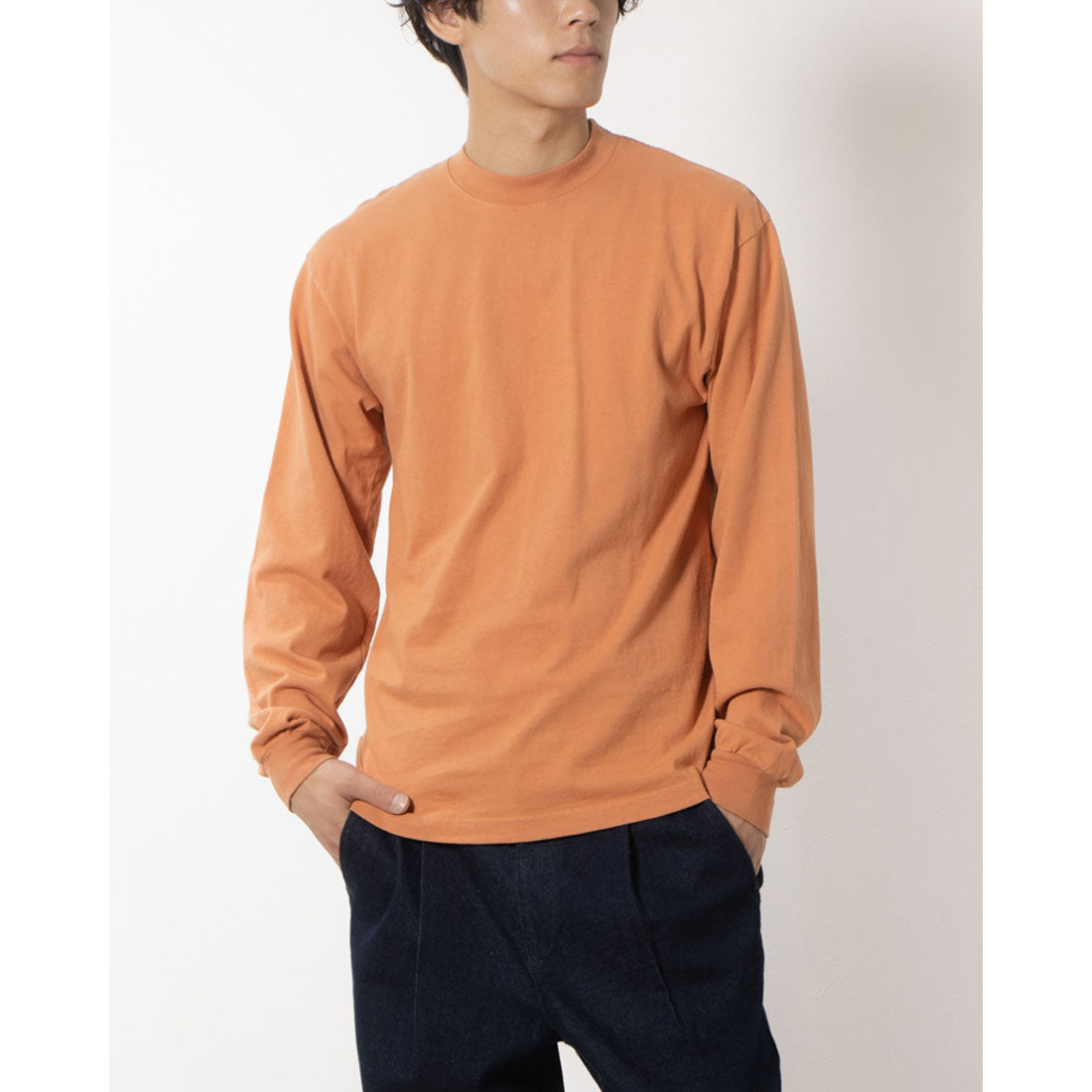 ロサンゼルスアパレル LOS ANGELES APPAREL LONG SLEEVE GARMENT DYE MOCKNECK T-SHIRT