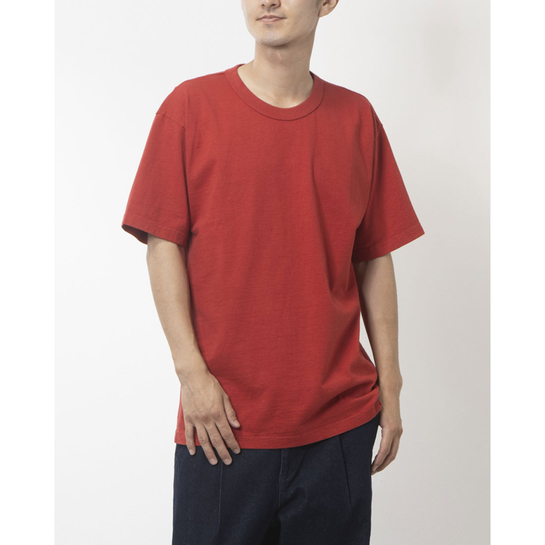 ロサンゼルスアパレル LOS ANGELES APPAREL SHORT SLEEVE BINDING GARMENT DYE T-SHIRT (DARK RED) DARK RED
