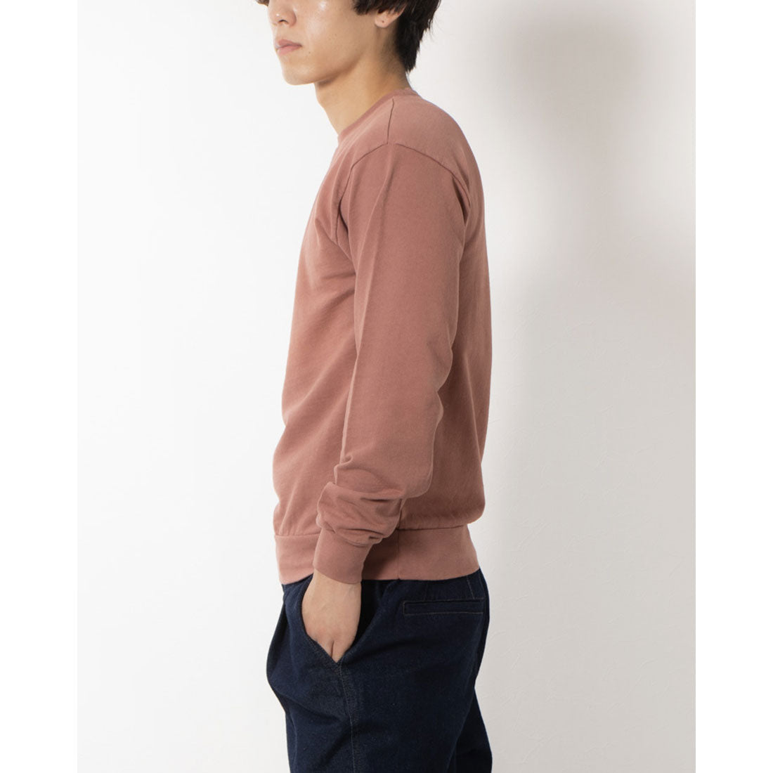 LOS ANGELES APPAREL LONG SLEEVE GARMENT DYE FRENCH TERRY PULLOVER