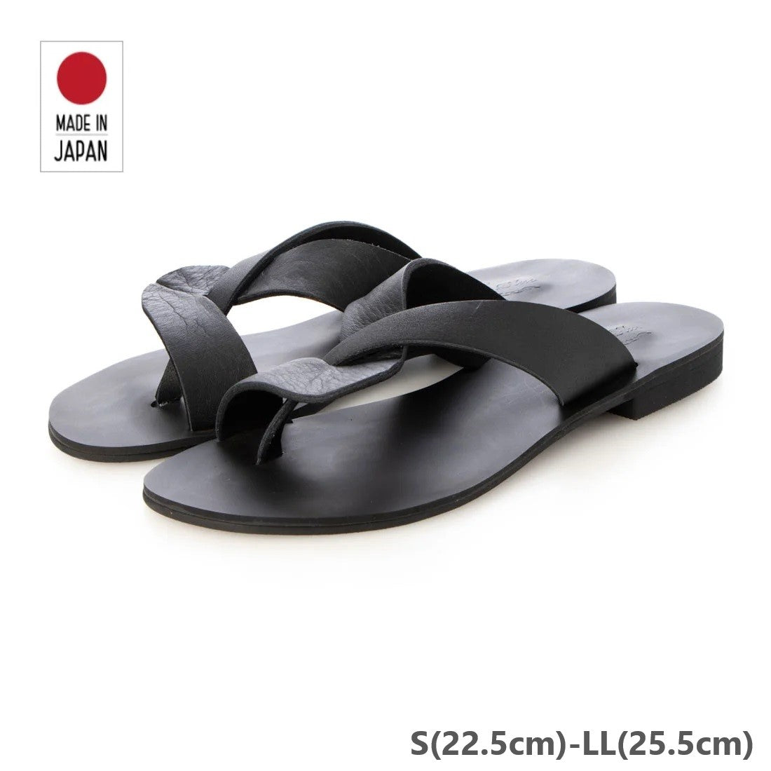 アイケープラス IKplus 【日本製】【ネット限定】美脚アシンメトリーフラットサンダル 2074 ■ブラック×ブラック■