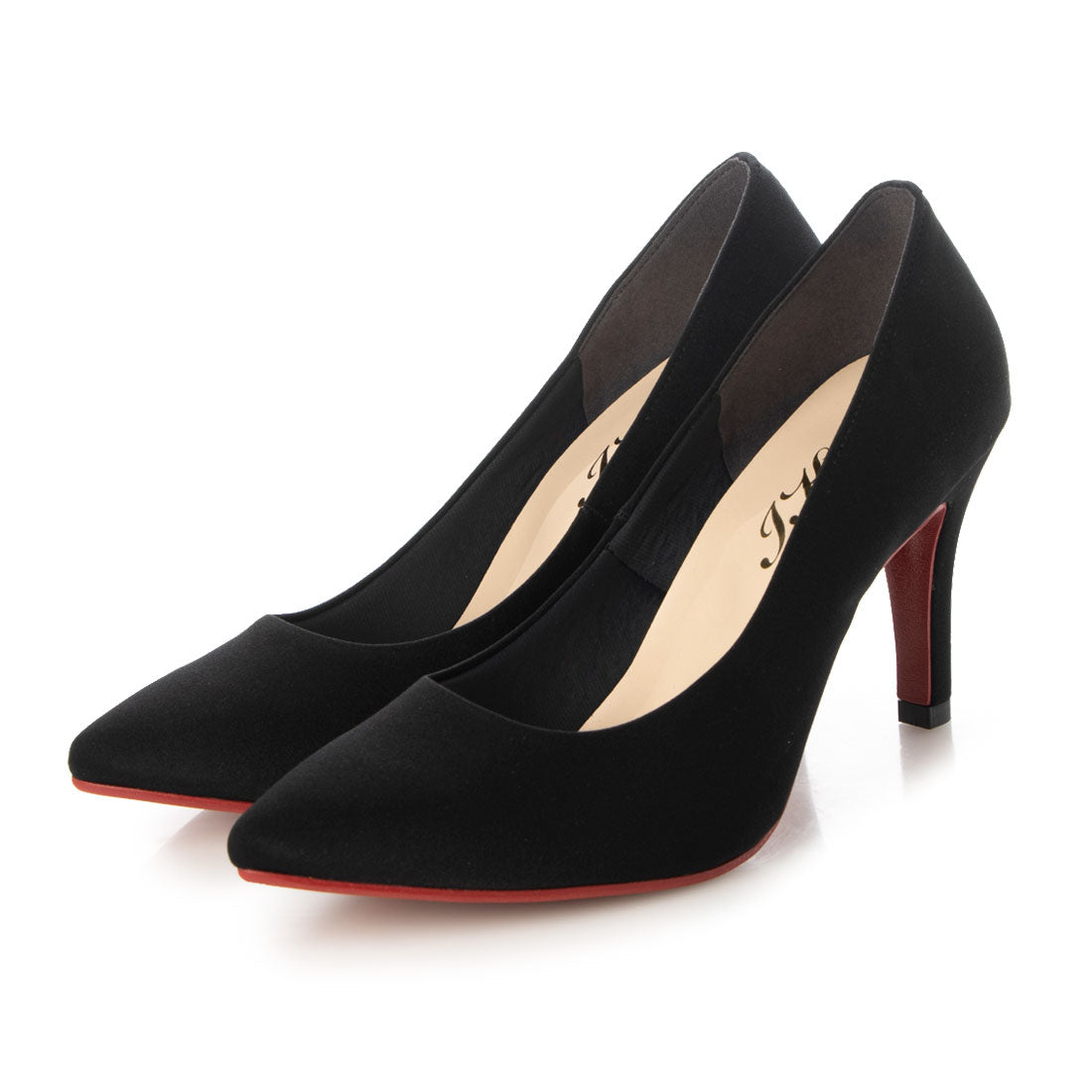 アイケープラス IKplus 【日本製】【レイン対応】【ネット限定】美脚9㎝ポインテッドトゥプレーンパンプス 【晴雨兼用】■780 ブラックスムース■,BLDS/RD