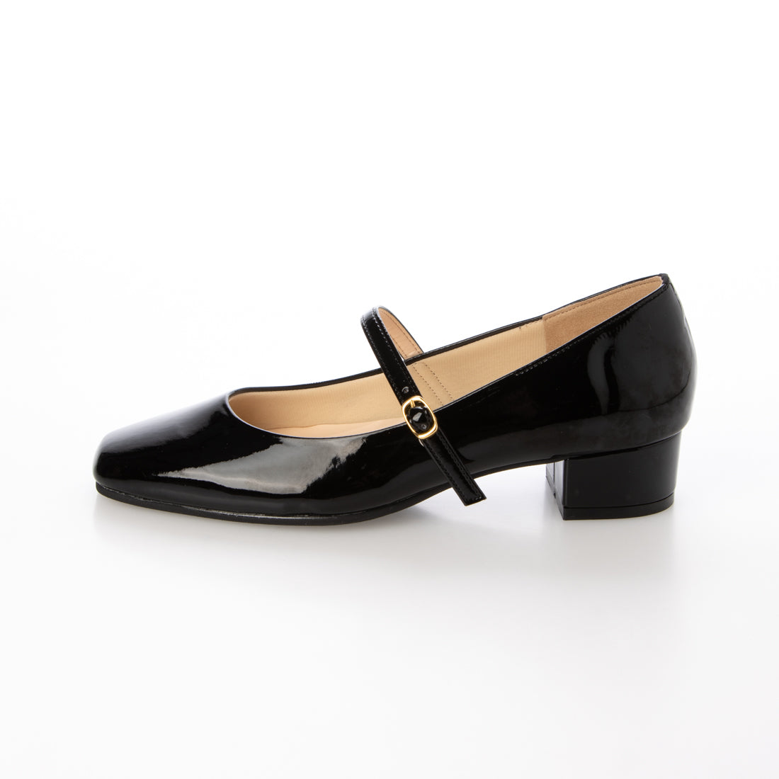 アイケープラス IKplus 日本製 IKplus アイケープラス 冠婚葬祭 高反発クッション 柔らかい中敷き ローヒール ブラック 冠婚葬祭 葬儀用パンプス レディース お葬式 喪服 フォーマル 慶事 弔事 法事 お通夜 (ブラック エナメル) ブラック エナメル