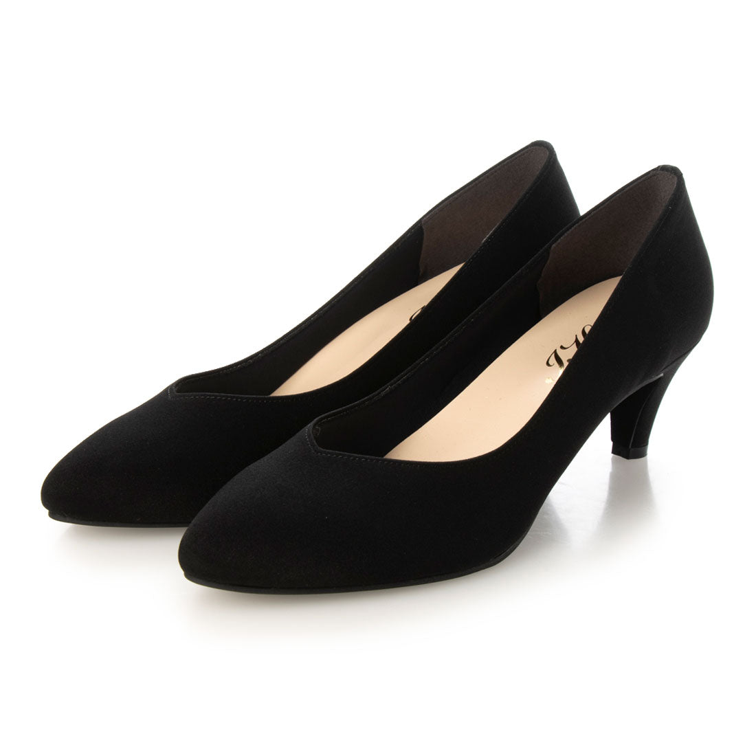 アイケープラス IKplus 【日本製】【ネット限定】 【レイン対応】美脚スタイルブイカットパンプス 1680 ■ブラックスムース■,BLドークレーサテン