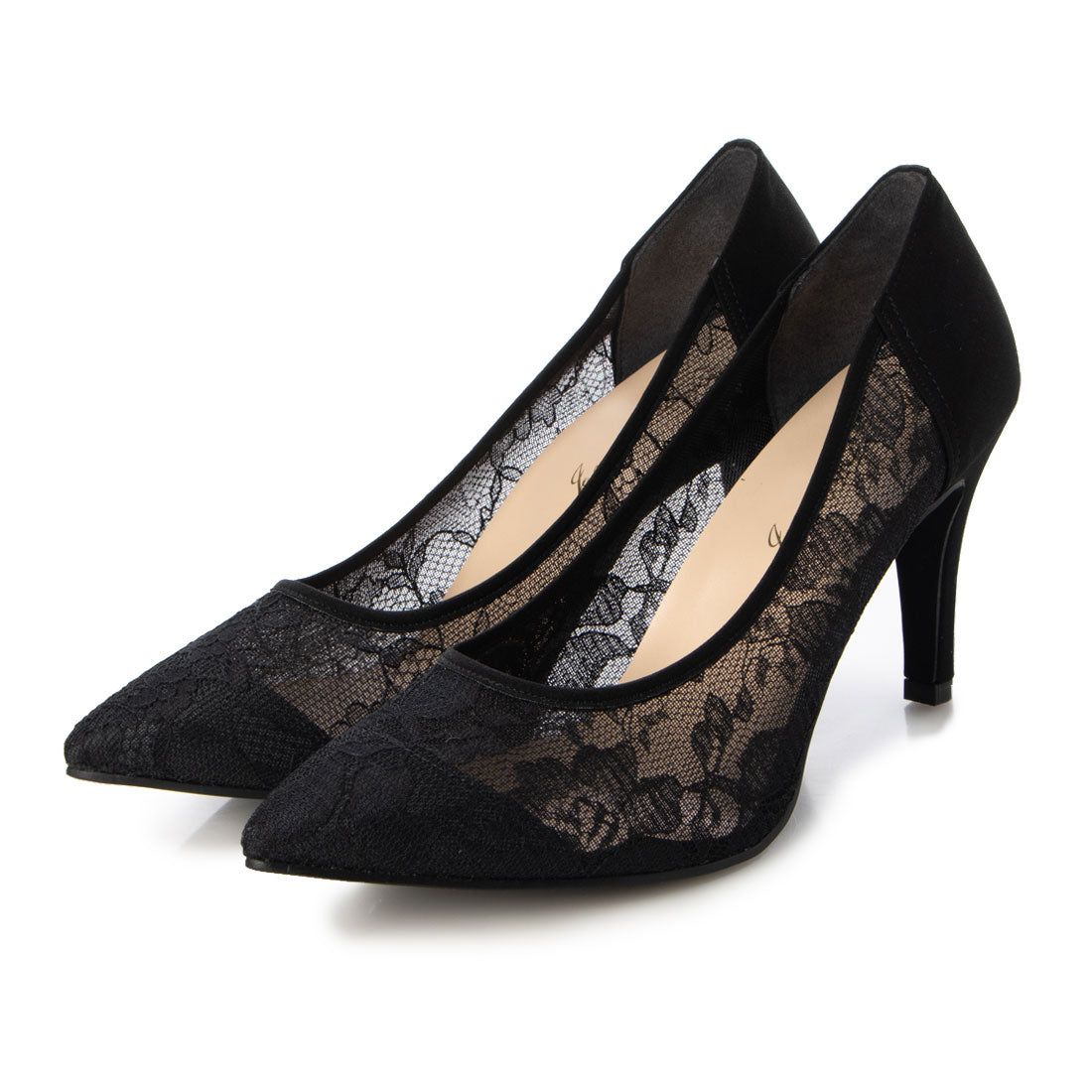 IKplus Rain-Compatible All-Weather Beautiful Legs and Posture Pumps Made with a Chiropractor, Made in Japan, Tulle Lace Pumps ■Black Tulle■ 728 Pumps Comfort Shoes Flat Shoes Kobe Shoes