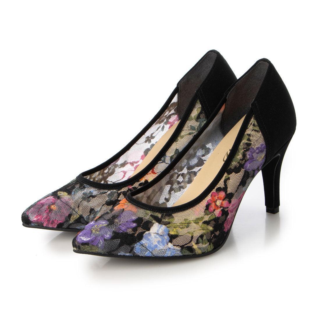 アイケープラス IKplus 【日本製】【ネット限定】美脚美姿勢チュールレースパンプス,マルチチュール