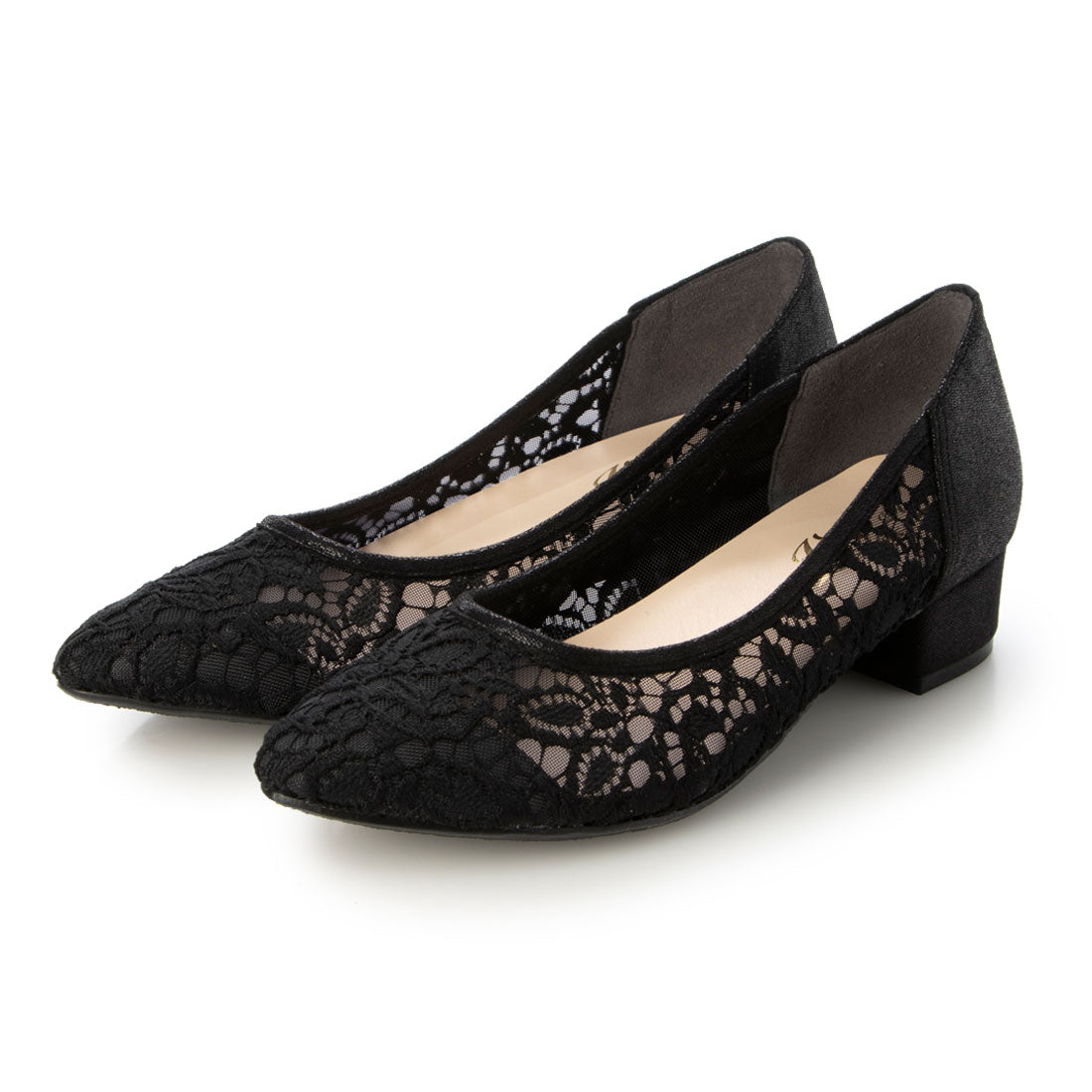 アイケープラス IKplus レイン対応 晴雨兼用 整体師と一緒に作った美脚美姿勢パンプス 日本製 チュール&レースパンプス ■ブラックチュール■ 485 パンプス コンフォートシューズ フラットシューズ 神戸シューズ kobe shoes