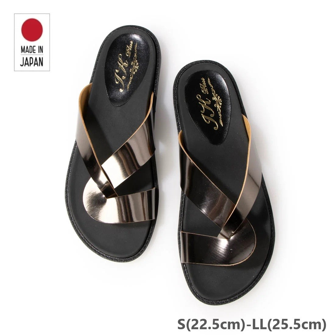 アイケープラス IKplus 【日本製】【ネット限定】ダブルクロスフラットサンダル