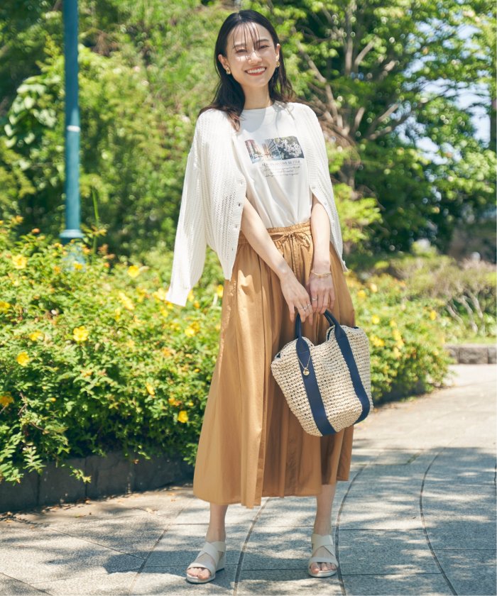 イッカ ikka 【雑誌InRed6月号掲載】雑材カラー持ち手2WAYバッグ (オフホワイト) オフホワイト