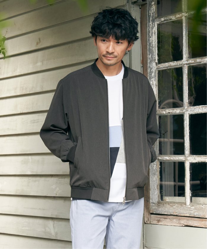 イッカ ikka 【撥水】Teflonストレッチブルゾン (ネイビー) ネイビー