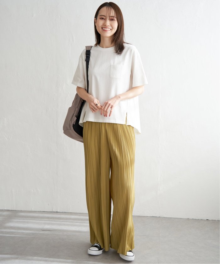イッカ ikka 【雑誌InRed5月号掲載】サラットプリーツワイドパンツ (チャコール) チャコール