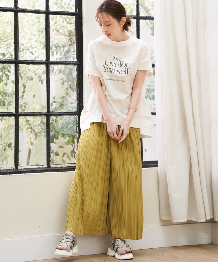 イッカ ikka 【雑誌InRed5月号掲載】サラットプリーツワイドパンツ (チャコール) チャコール