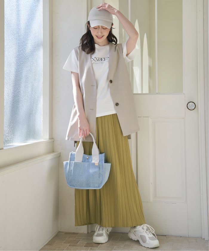 イッカ ikka 【雑誌InRed5月号掲載】サラットプリーツワイドパンツ (チャコール) チャコール
