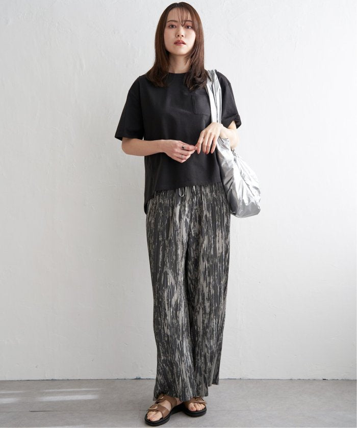 イッカ ikka 【雑誌InRed5月号掲載】サラットプリーツワイドパンツ (チャコール) チャコール