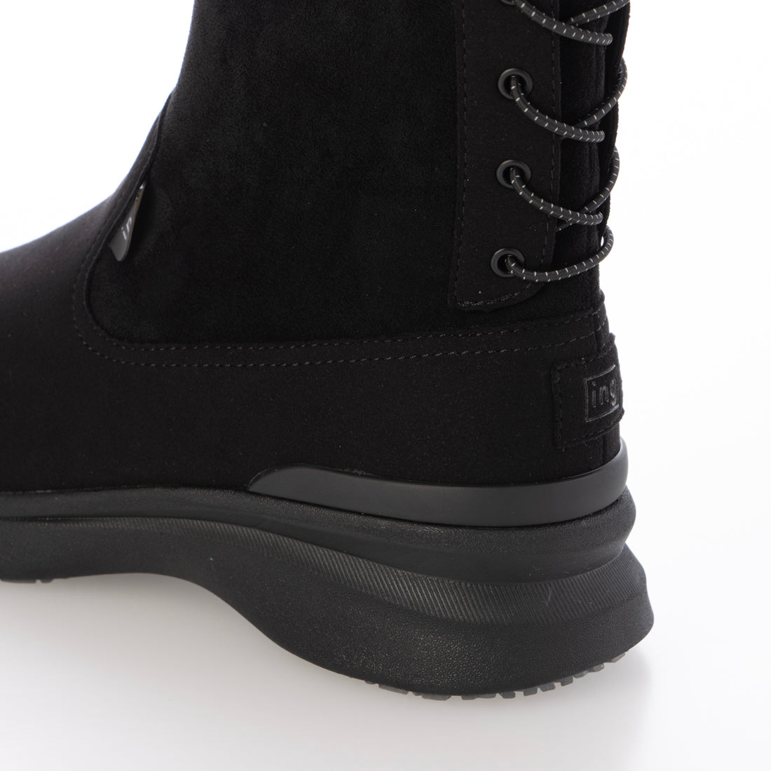 イング ing 【レイン対応】厚底ストレッチブーツ (ブラック) ブラック