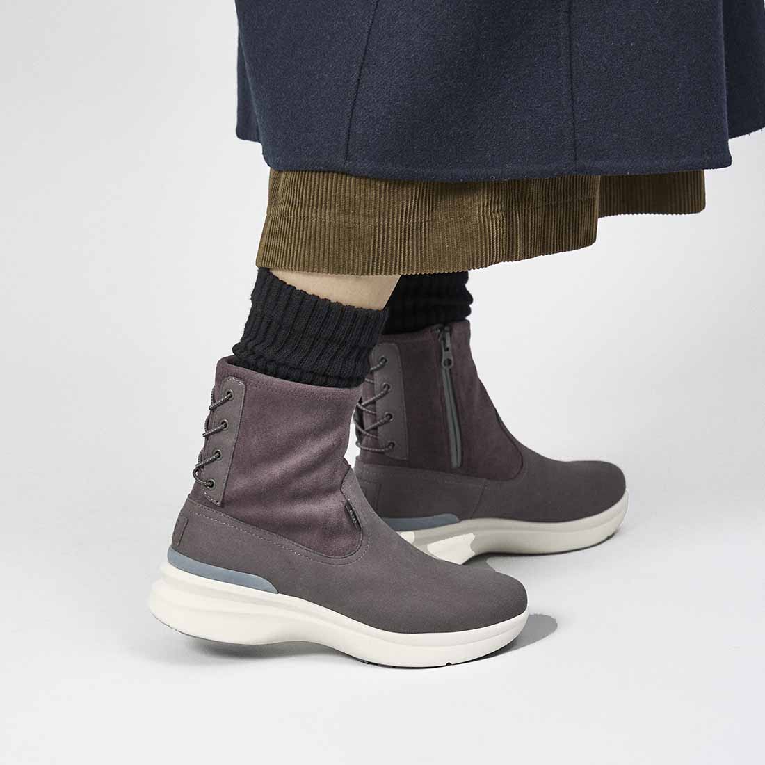 イング ing 【レイン対応】厚底ストレッチブーツ (ダークグレー) ダークグレー