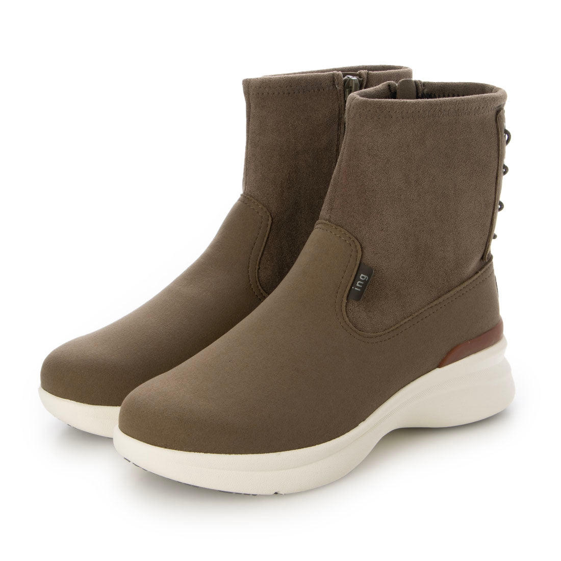 イング ing 【レイン対応】厚底ストレッチブーツ (オーク) オーク