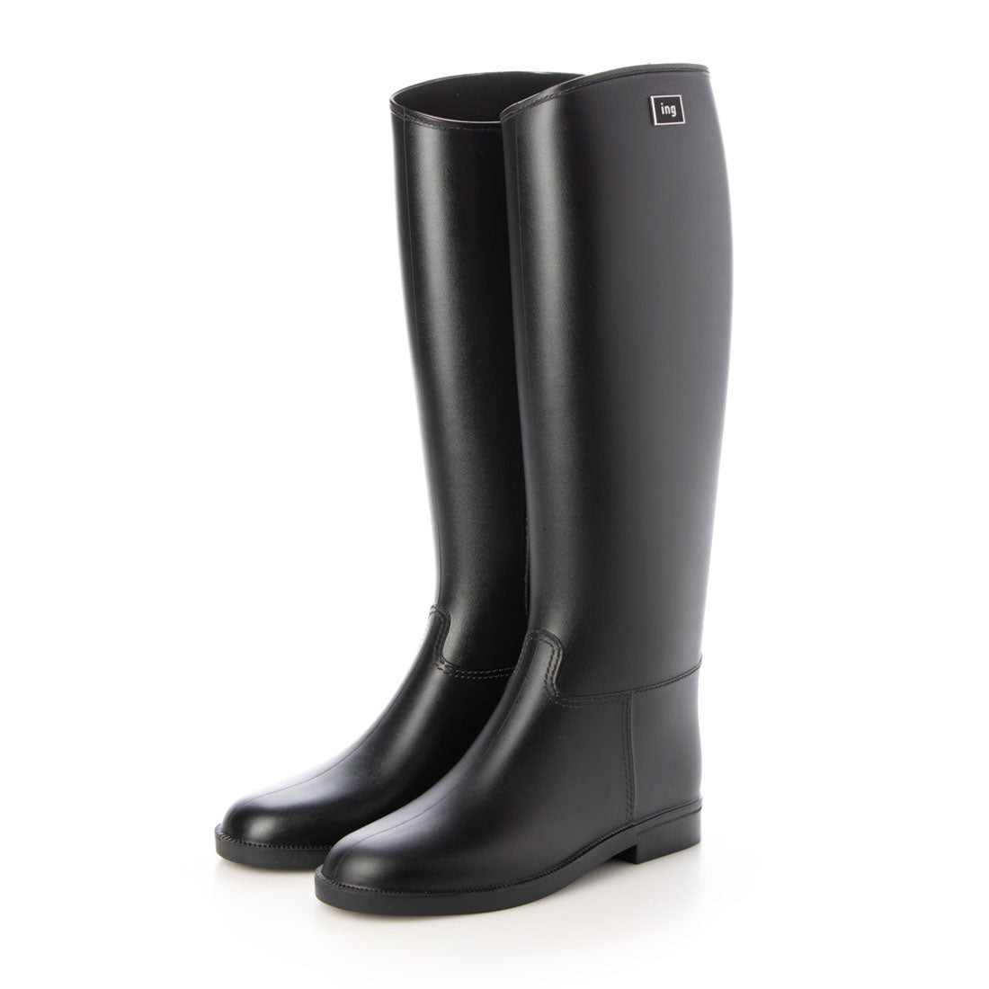 イング ing 【レイン対応】内ファスナー付きロングレインブーツ