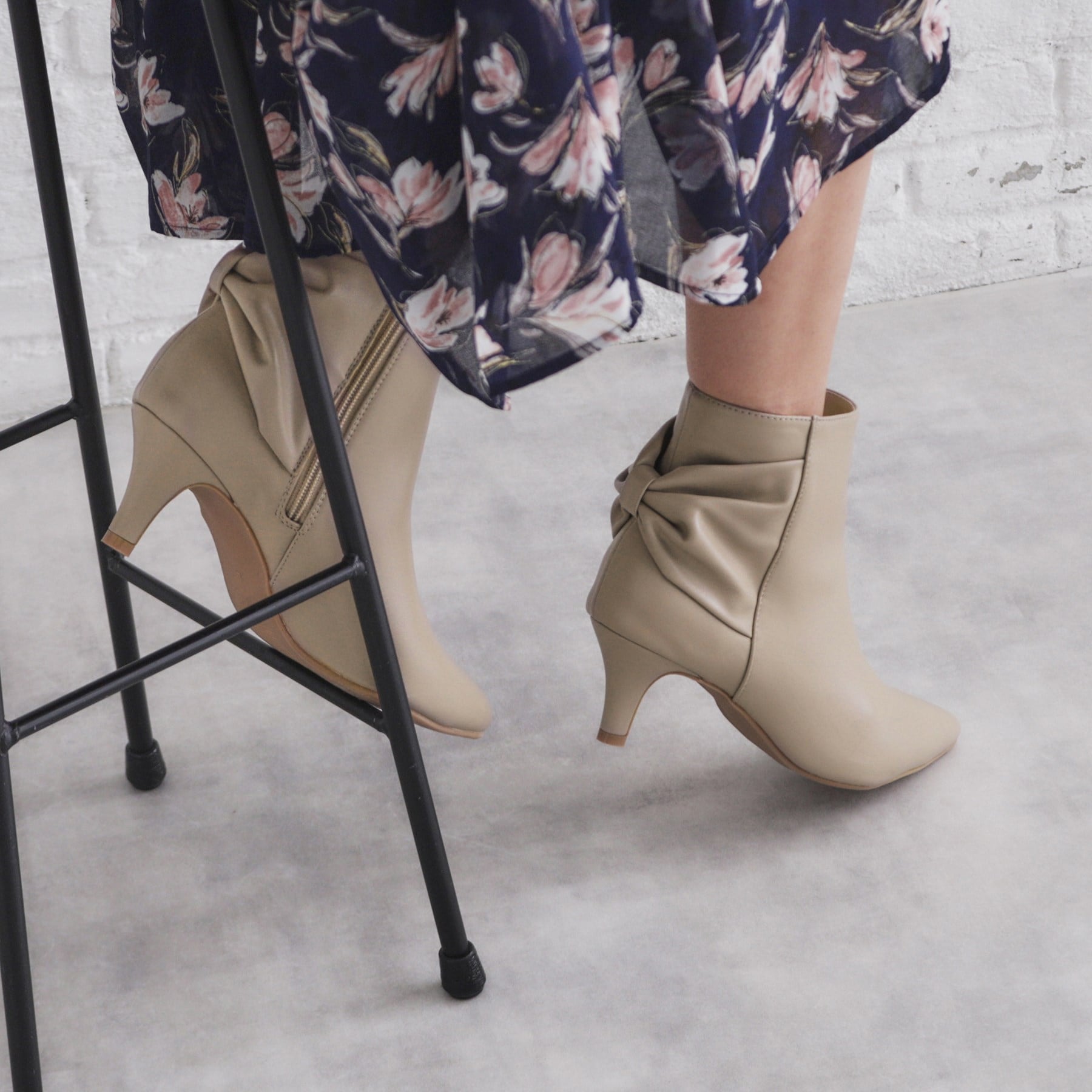 インデックス index バックリボンショートブーツ (ブラック(019)) ブラック(019)