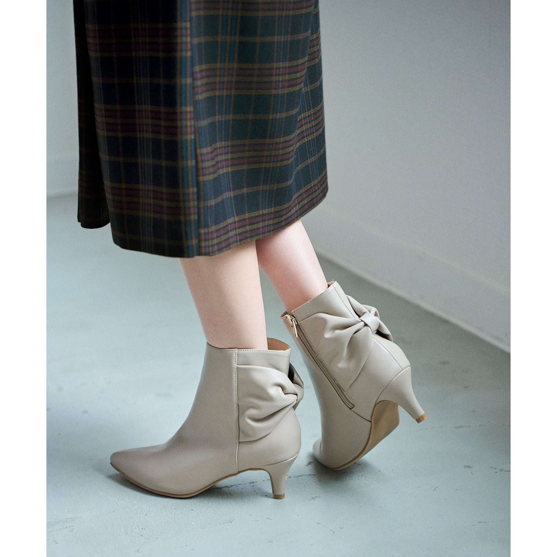 インデックス index バックリボンショートブーツ (ブラック(019)) ブラック(019)