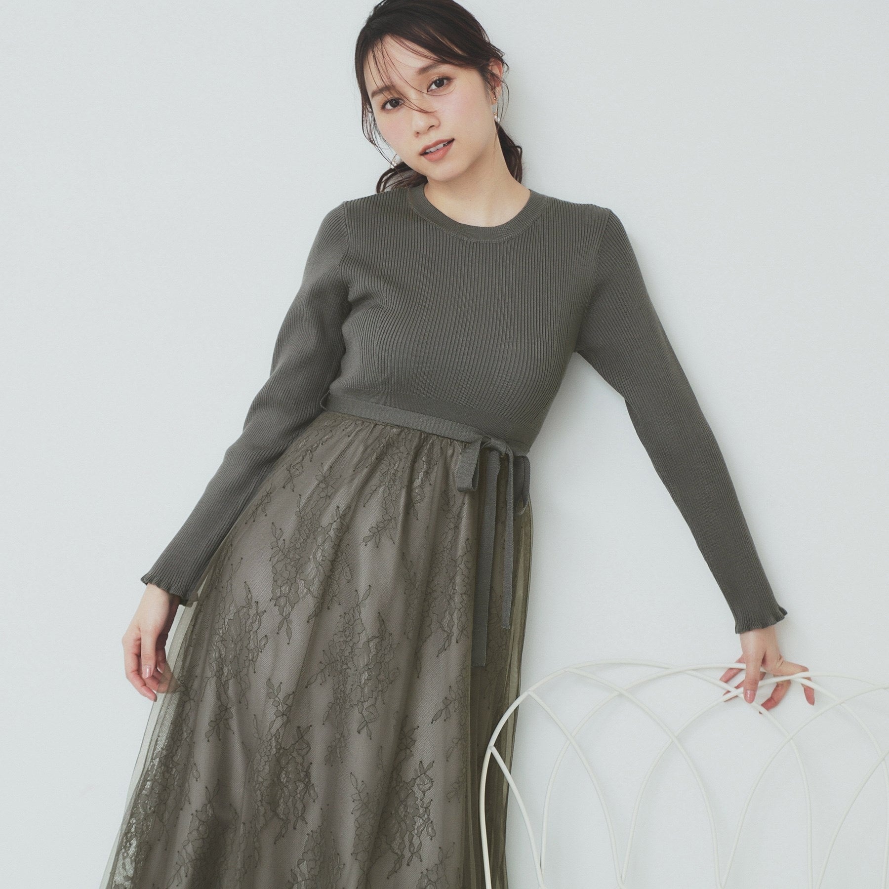 index index 蕾絲網紗裙連身裙【可機洗】