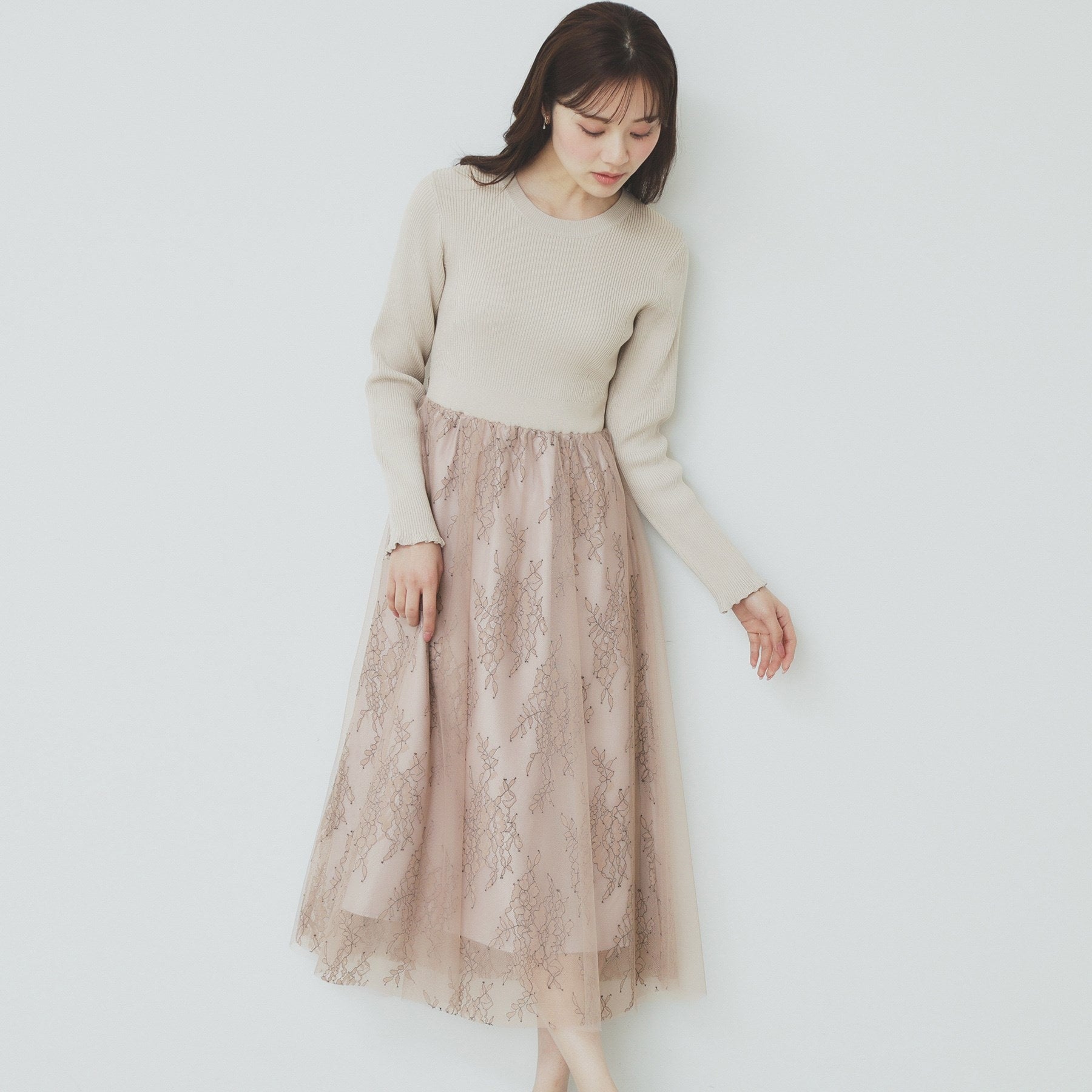 index index 蕾絲網紗裙連身裙【可機洗】