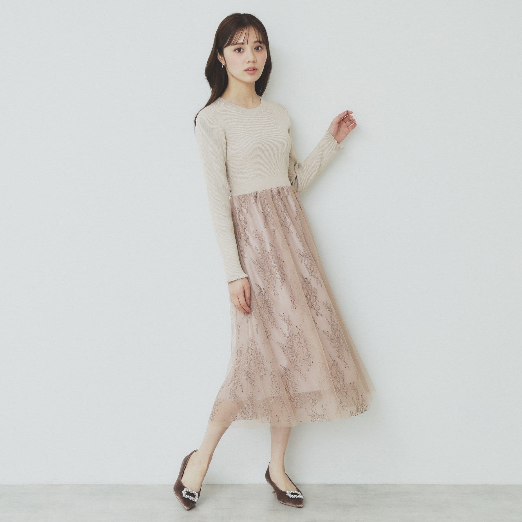 index index 蕾絲網紗裙連身裙【可機洗】