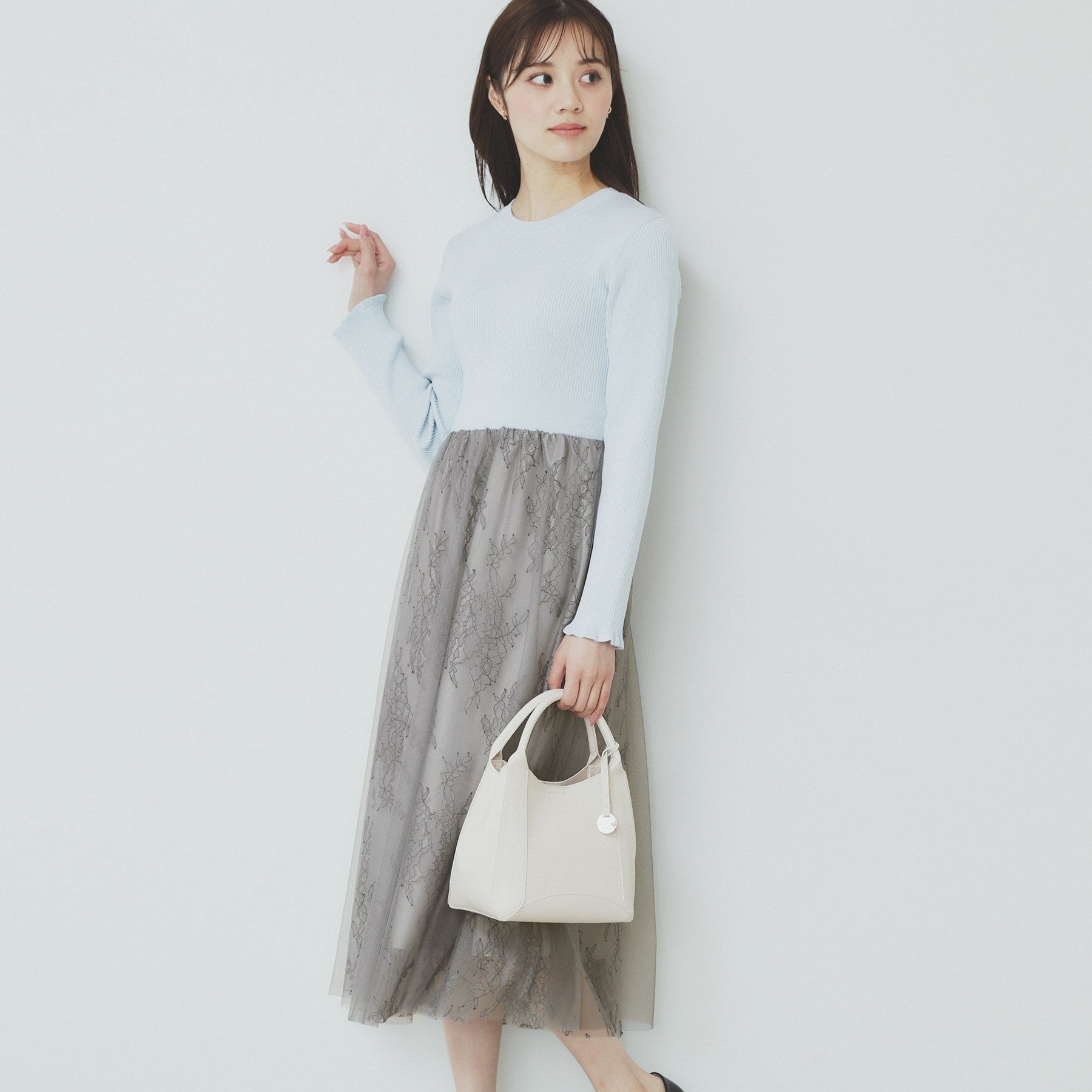 index index 蕾絲網紗裙連身裙【可機洗】