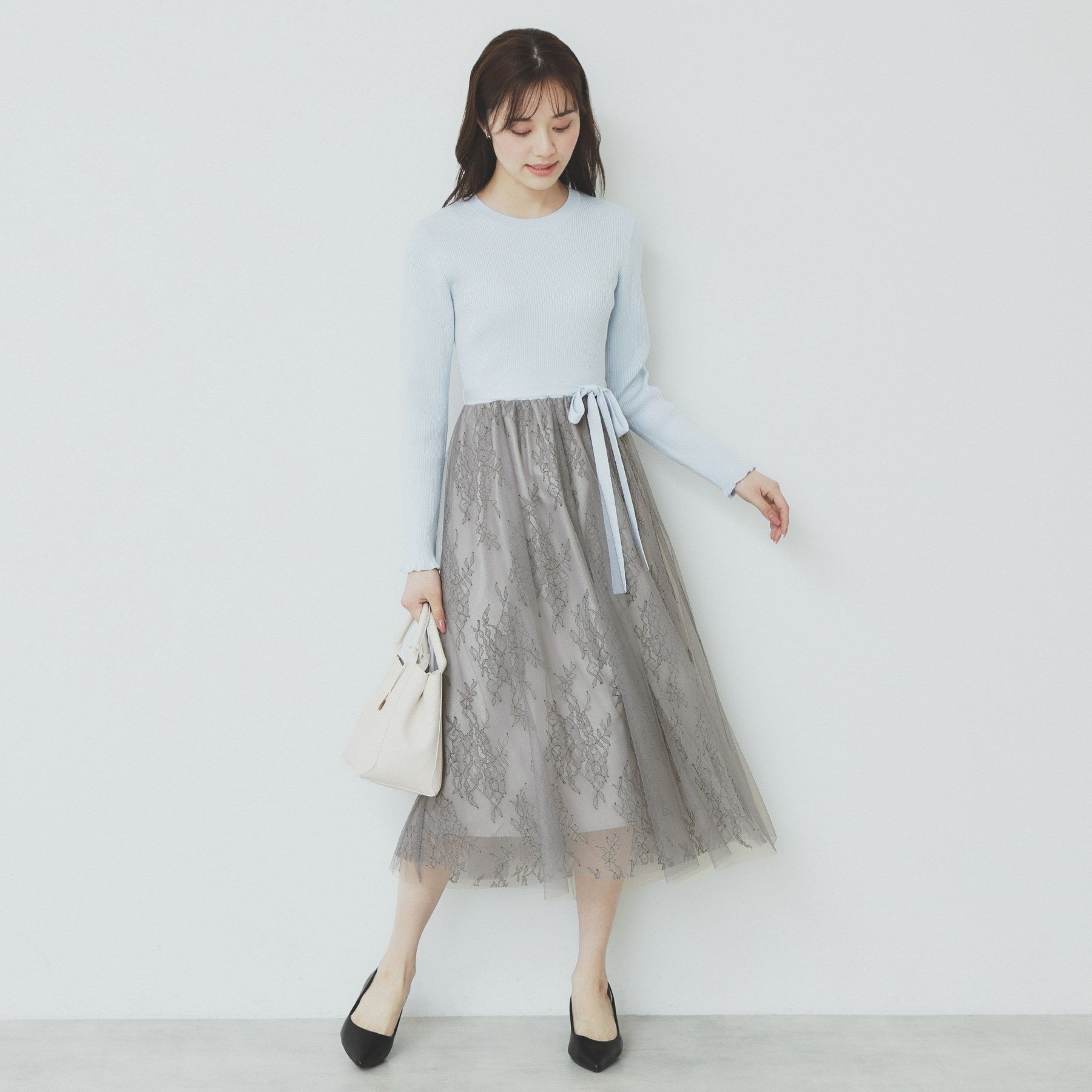 index index 蕾絲網紗裙連身裙【可機洗】