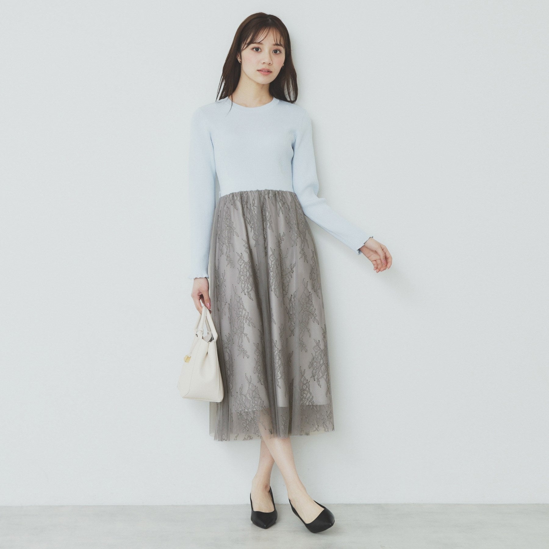 index index 蕾絲網紗裙連身裙【可機洗】