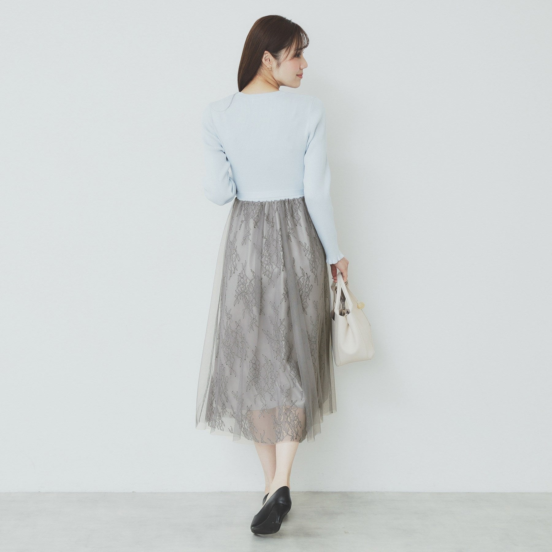 index index 蕾絲網紗裙連身裙【可機洗】