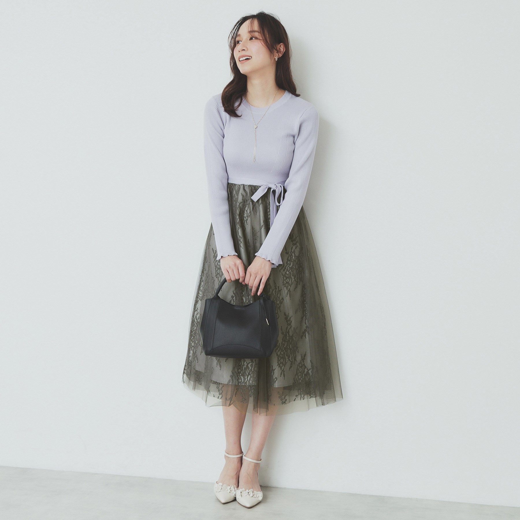 index index 蕾絲網紗裙連身裙【可機洗】