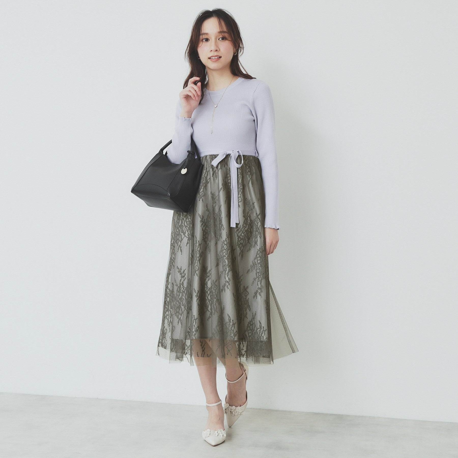 index index 蕾絲網紗裙連身裙【可機洗】