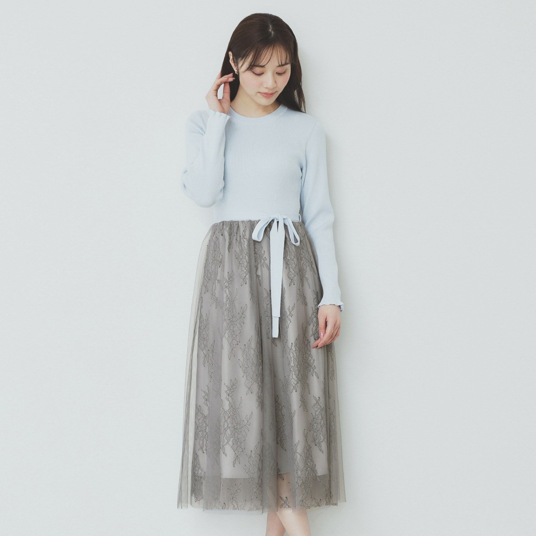 index index 蕾絲網紗裙連身裙【可機洗】