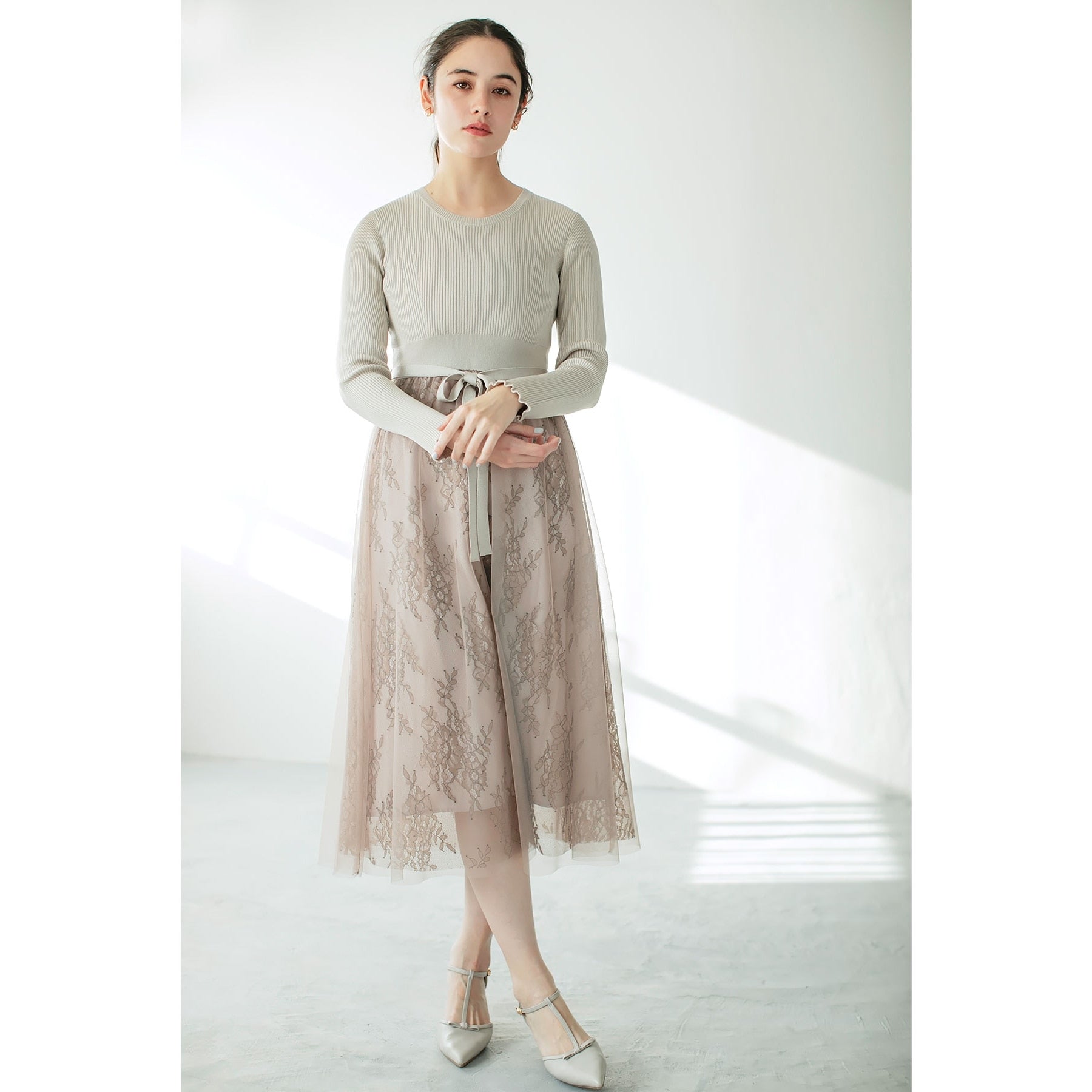 index index 蕾絲網紗裙連身裙【可機洗】