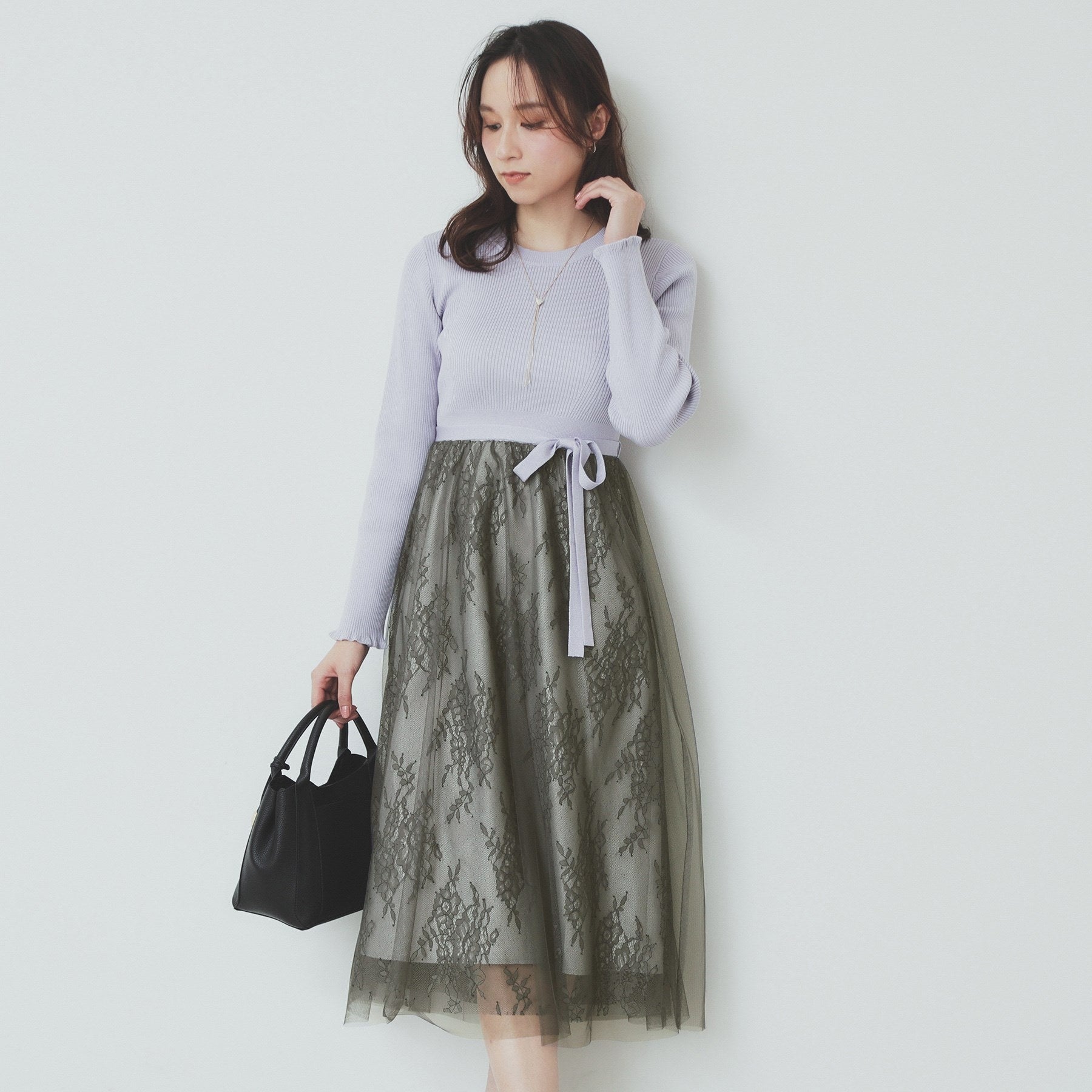 index index 蕾絲網紗裙連身裙【可機洗】