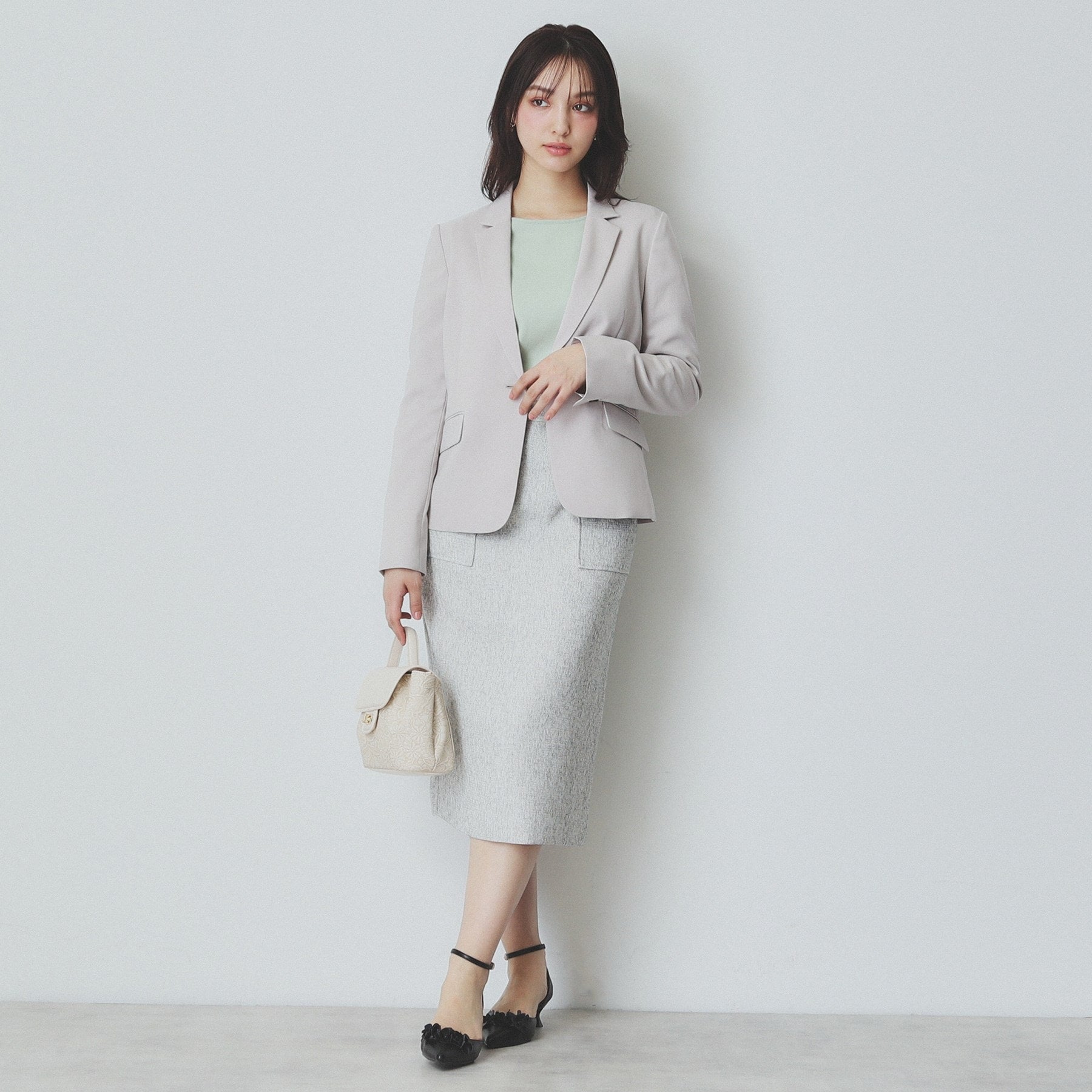 index index 透視線泡袖針織衫【可機洗・UV護理】