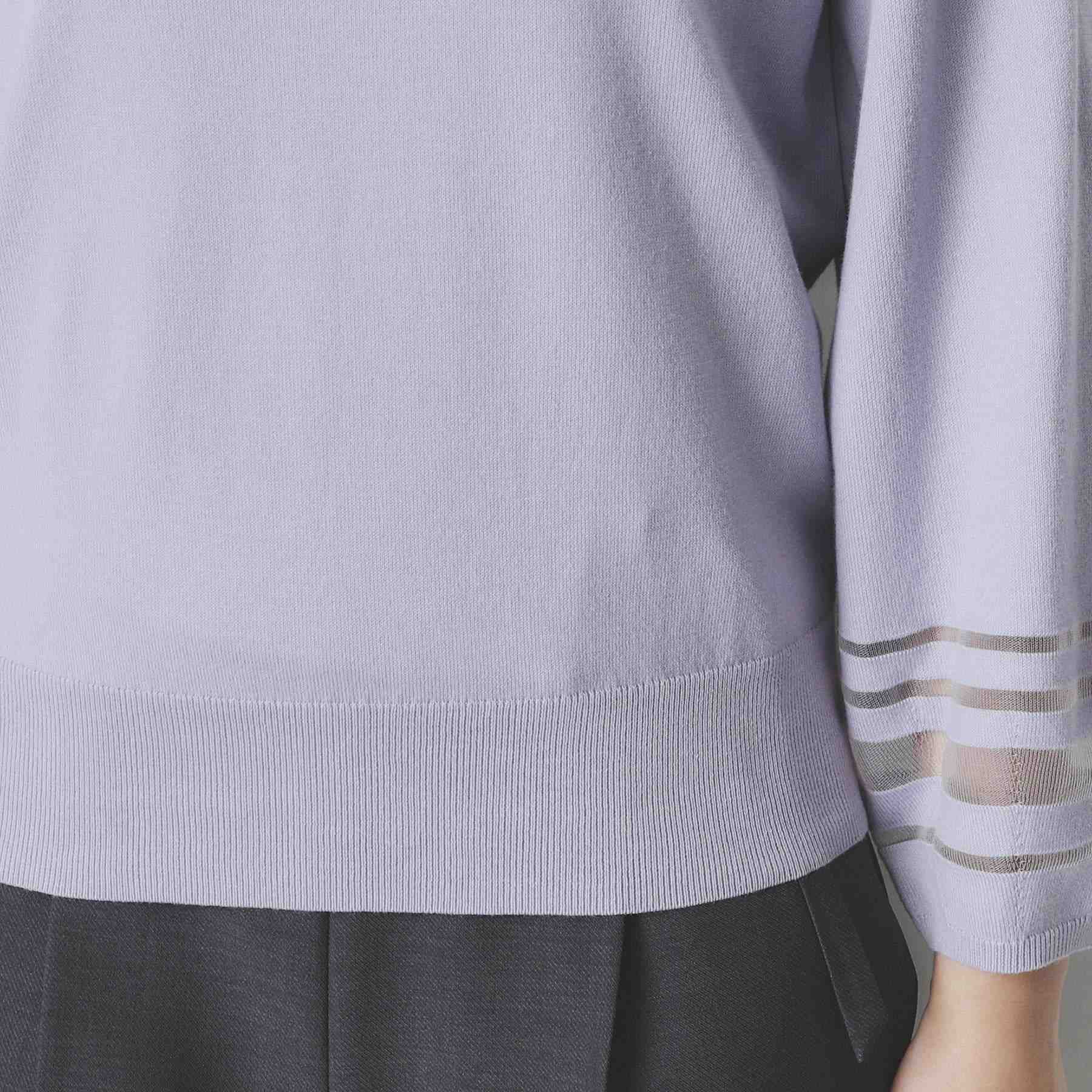 index index 透視線泡袖針織衫【可機洗・UV護理】