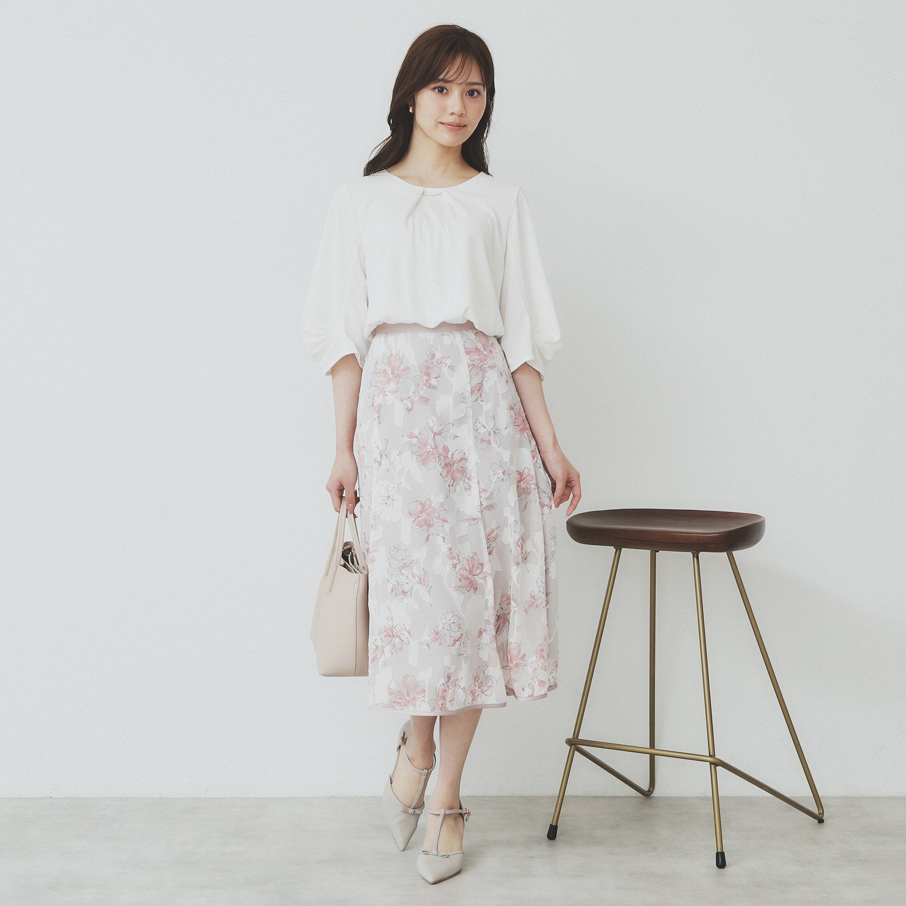 インデックス index ブラウスライクタックスリーブプルオーバー【洗濯機可・吸水速乾・UVケア・接触冷感】 (グレージュ(850)) グレージュ(850)