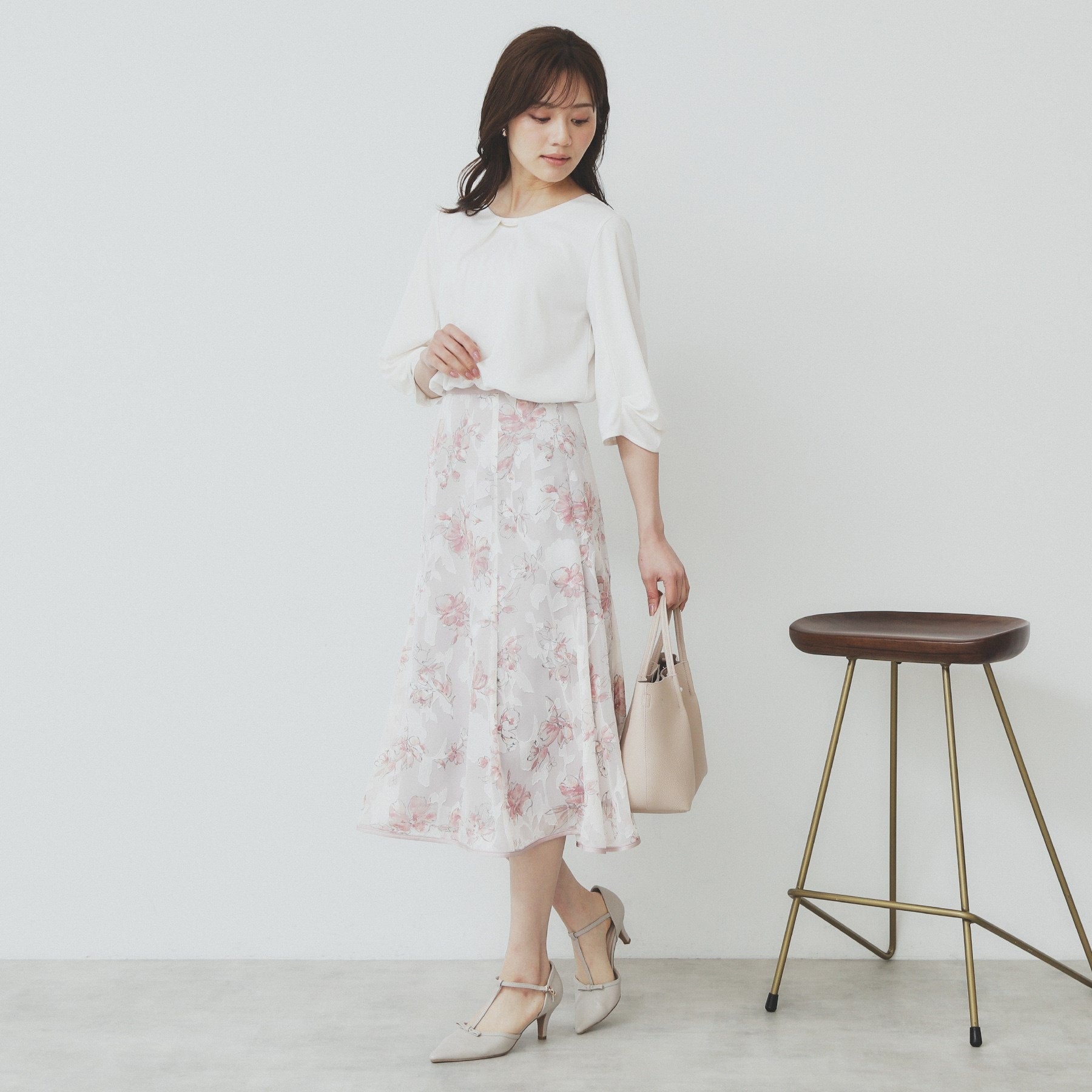 インデックス index ブラウスライクタックスリーブプルオーバー【洗濯機可・吸水速乾・UVケア・接触冷感】 (グレージュ(850)) グレージュ(850)