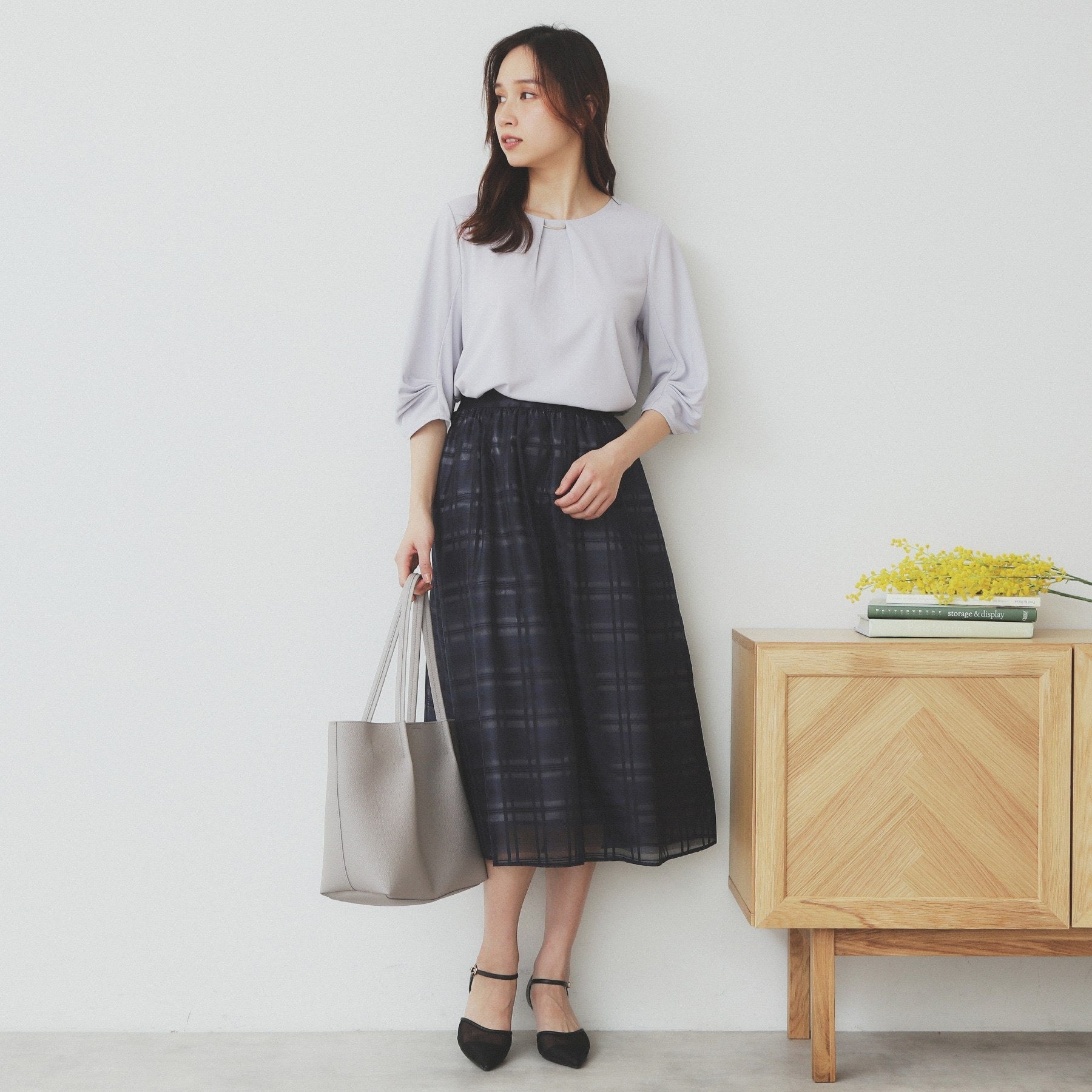 インデックス index ブラウスライクタックスリーブプルオーバー【洗濯機可・吸水速乾・UVケア・接触冷感】 (グレージュ(850)) グレージュ(850)