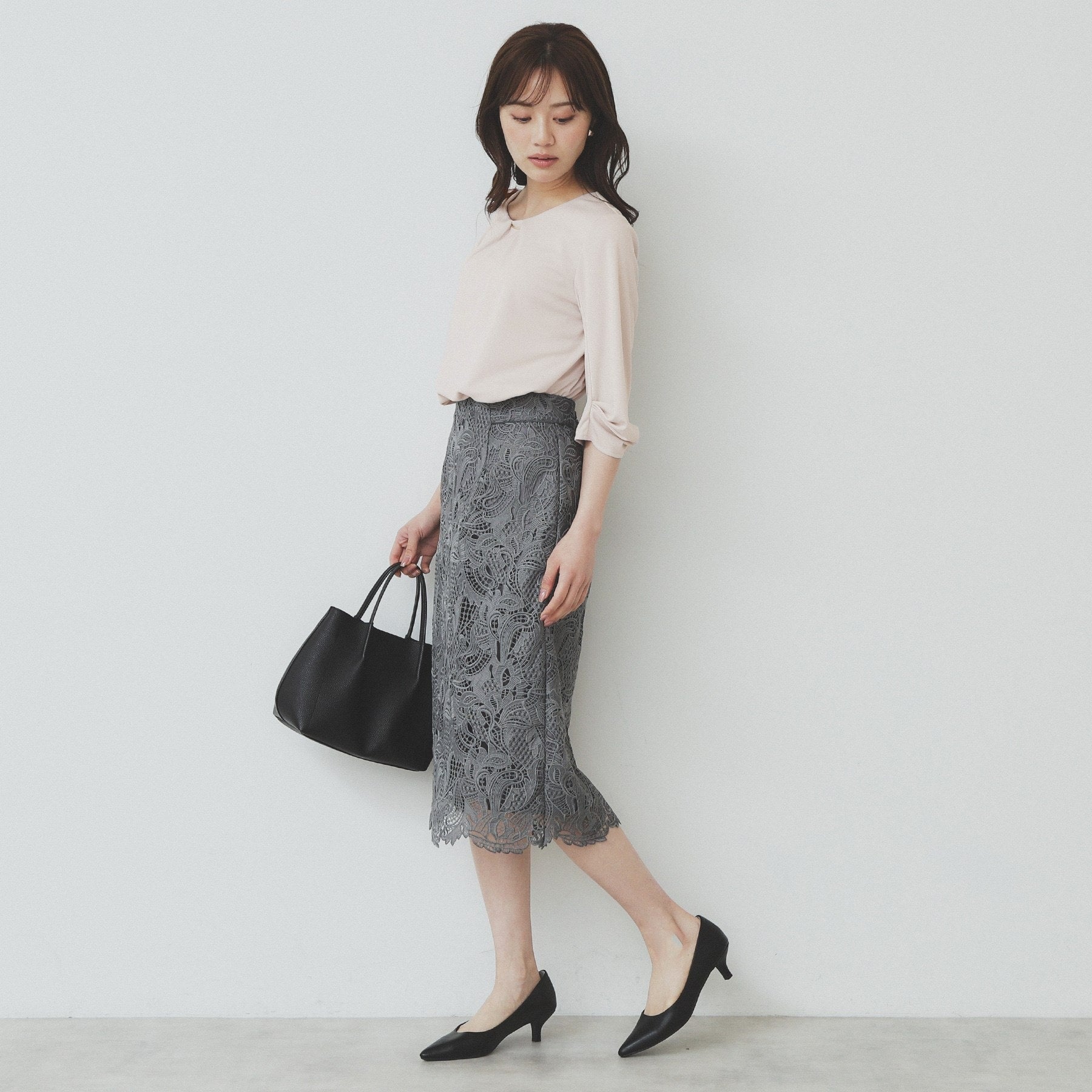 インデックス index ブラウスライクタックスリーブプルオーバー【洗濯機可・吸水速乾・UVケア・接触冷感】 (グレージュ(850)) グレージュ(850)