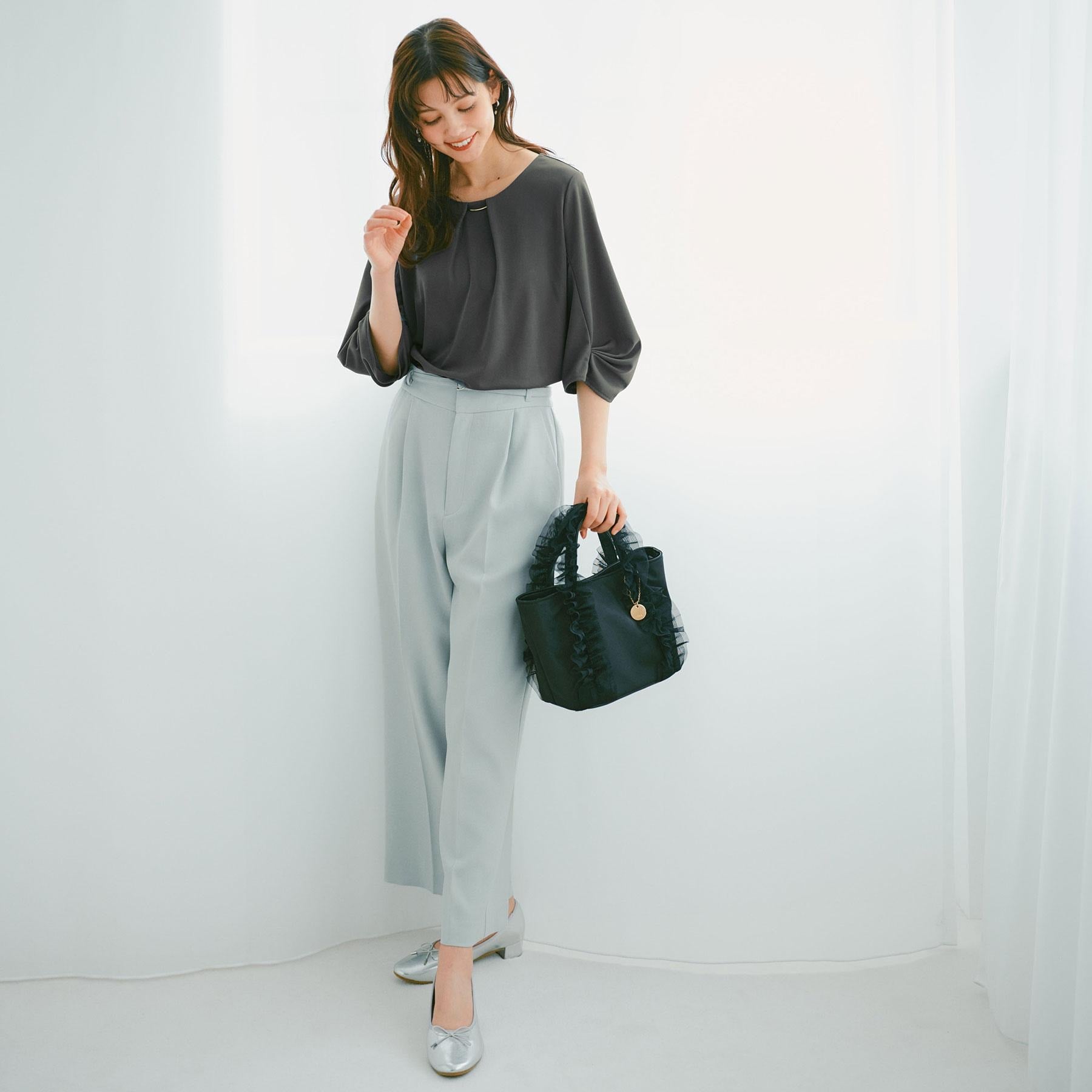 インデックス index ブラウスライクタックスリーブプルオーバー【洗濯機可・吸水速乾・UVケア・接触冷感】 (グレージュ(850)) グレージュ(850)