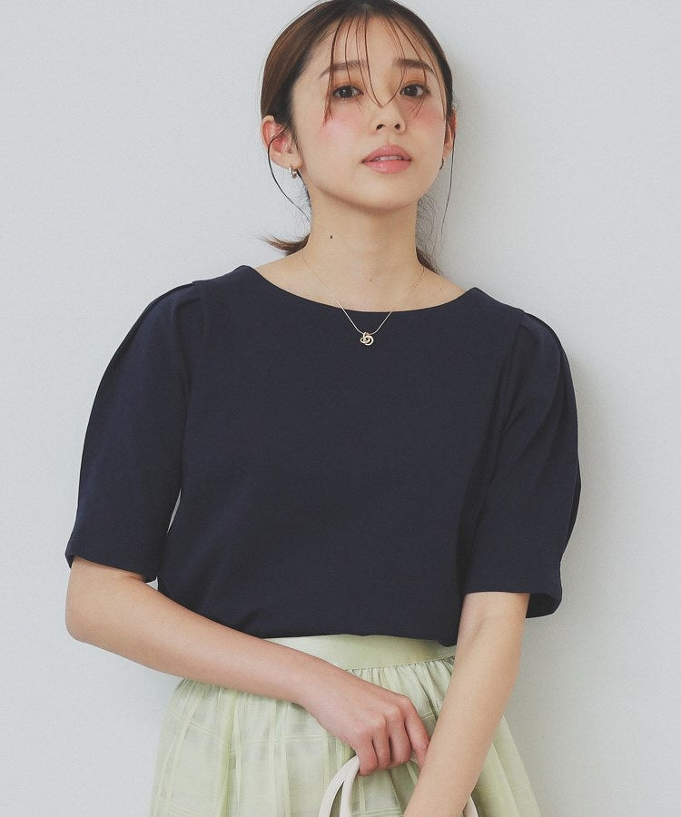 インデックス index コットンスムースタックスリーブトップス【洗濯機可・UVケア・接触冷感】 (ネイビー(094)) ネイビー(094)