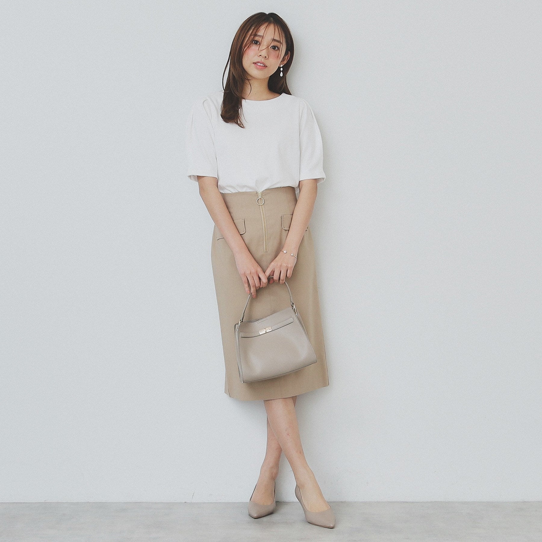 インデックス index コットンスムースタックスリーブトップス【洗濯機可・UVケア・接触冷感】 (ブラウン(844)) ブラウン(844)