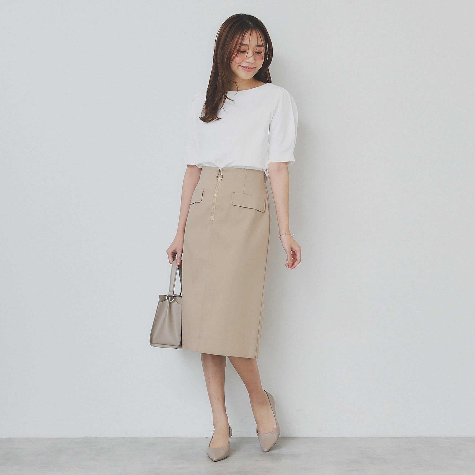 インデックス index コットンスムースタックスリーブトップス【洗濯機可・UVケア・接触冷感】 (ブラウン(844)) ブラウン(844)