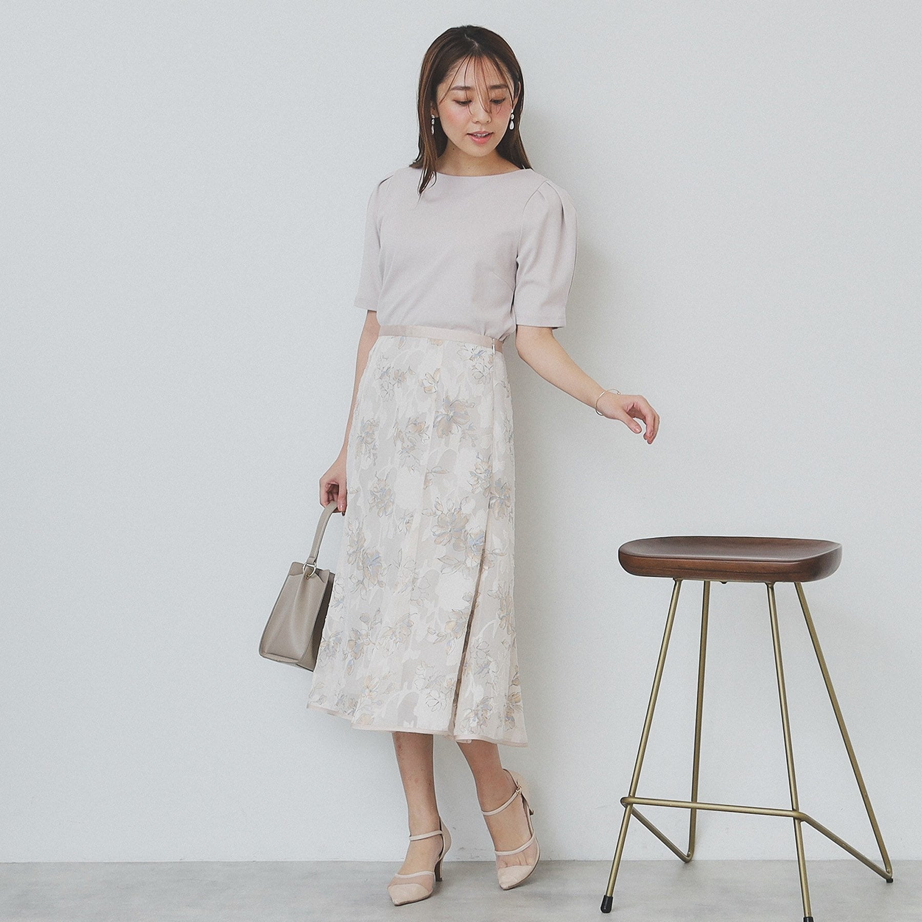 インデックス index コットンスムースタックスリーブトップス【洗濯機可・UVケア・接触冷感】 (ブラウン(844)) ブラウン(844)